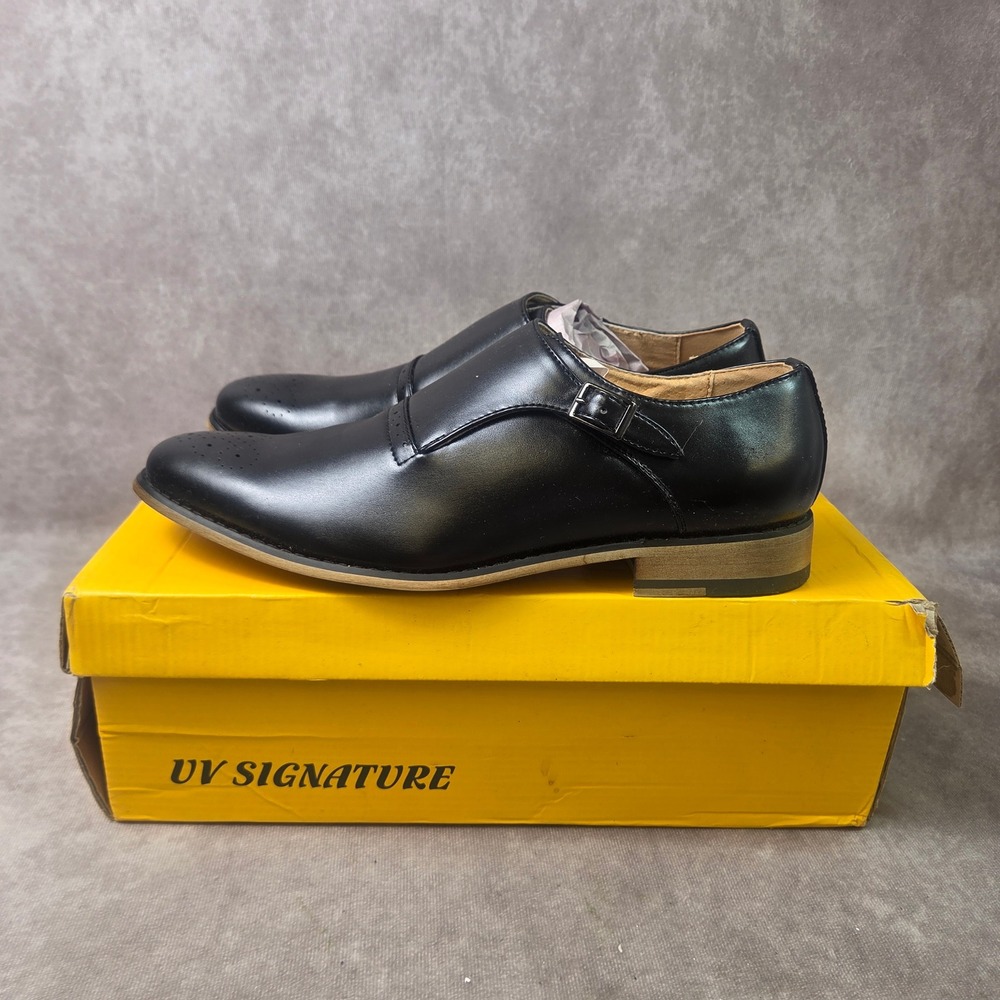 UV Signature Jaime Aldo Mens Black Single Monk Strap Brogue Dress Shoes Size 9